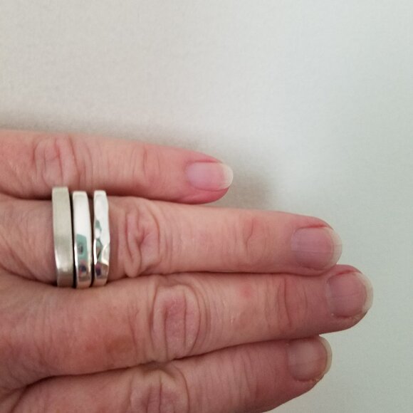 Three (3) MEXICO DOMINIQUE DINOUART Sterling Silver 925 Stacking Stackable Rings - Picture 6 of 6